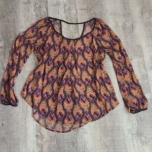 Blu Pepper long sleeve blouse sz medium